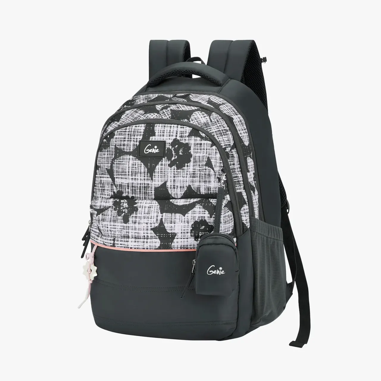 Genie Quilsy 40L Laptop Backpack With Raincover - Dark Grey