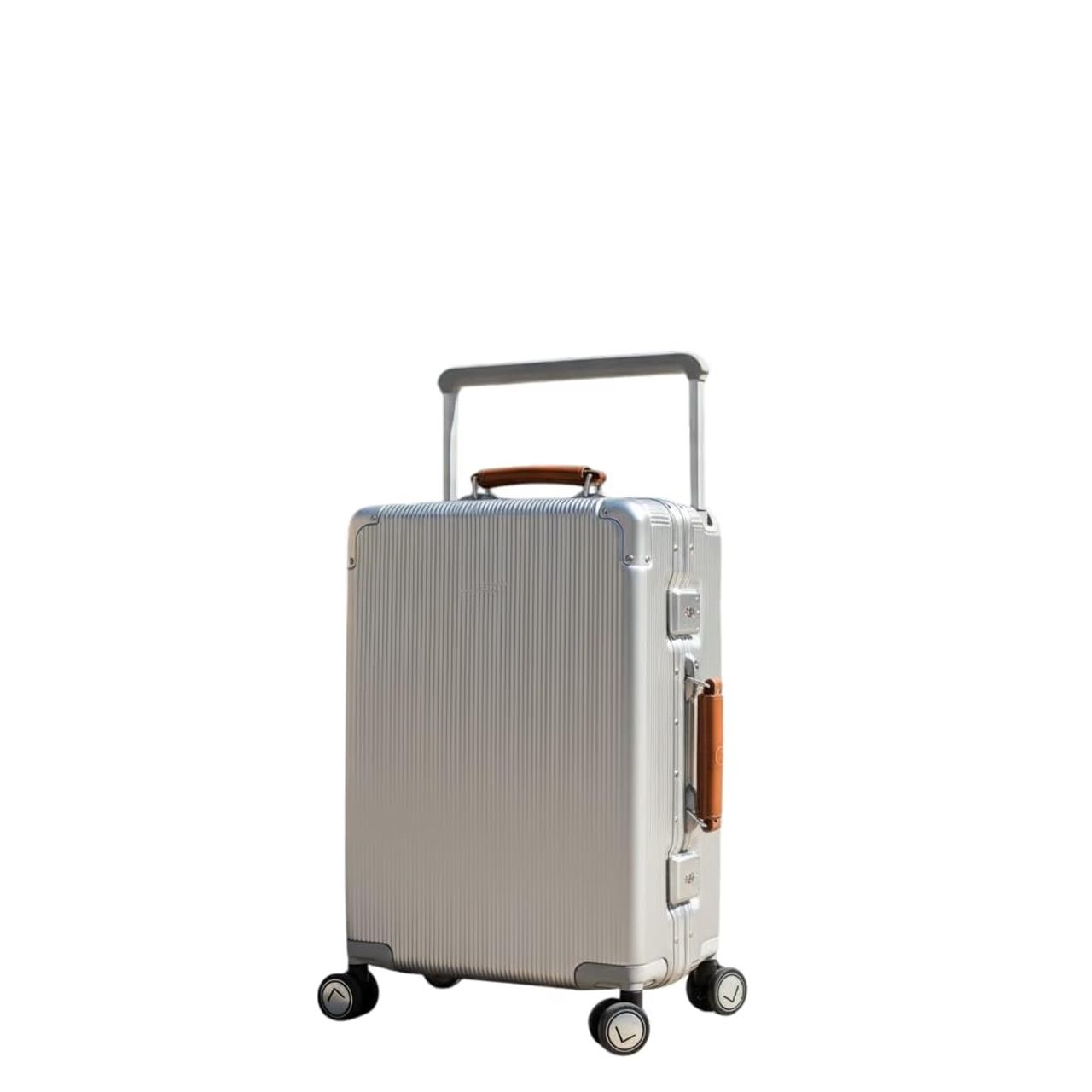Luxury Cabin Trolley Bag Silver 20 Inch Zipperless