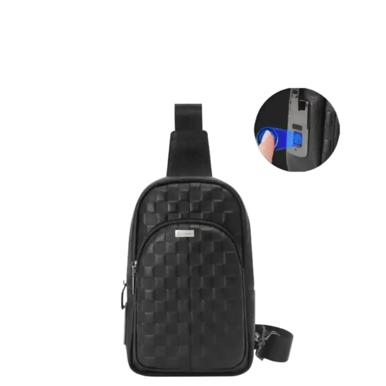 Advanced finger print Black Sling Bag Traveler's Shield by LUGGIT- FL2414