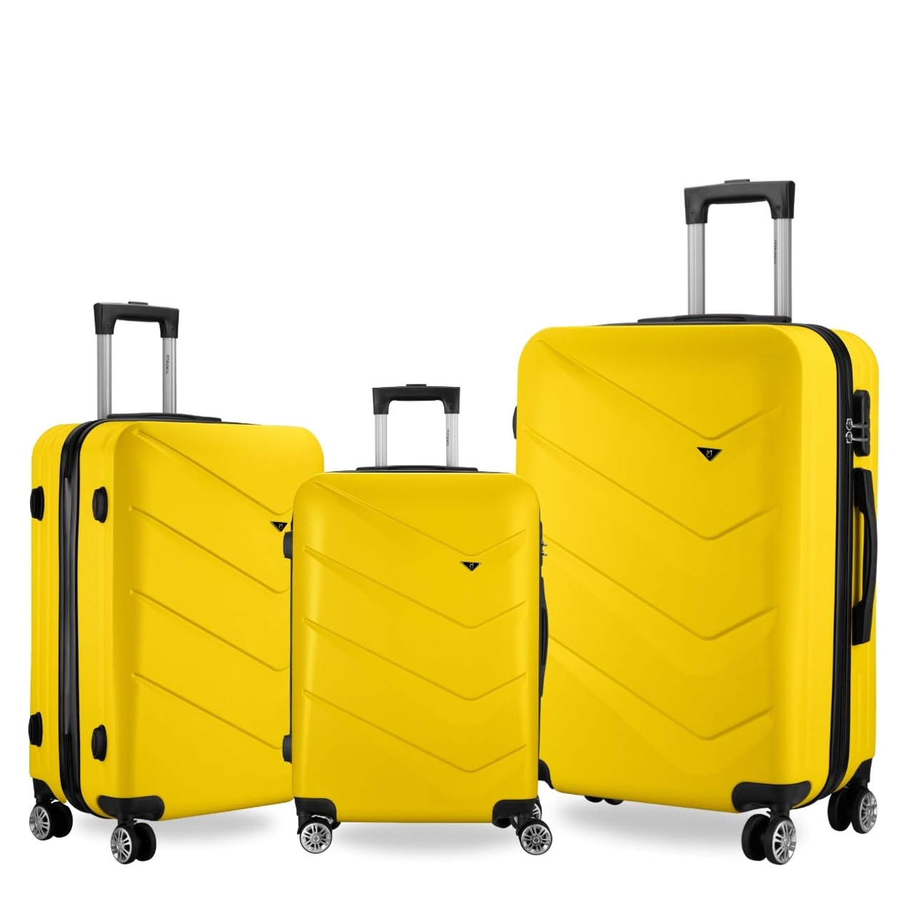 Nexus Trolley Bags Set of 3 Hardside Luggage, Suitcase for Travel - Yellow