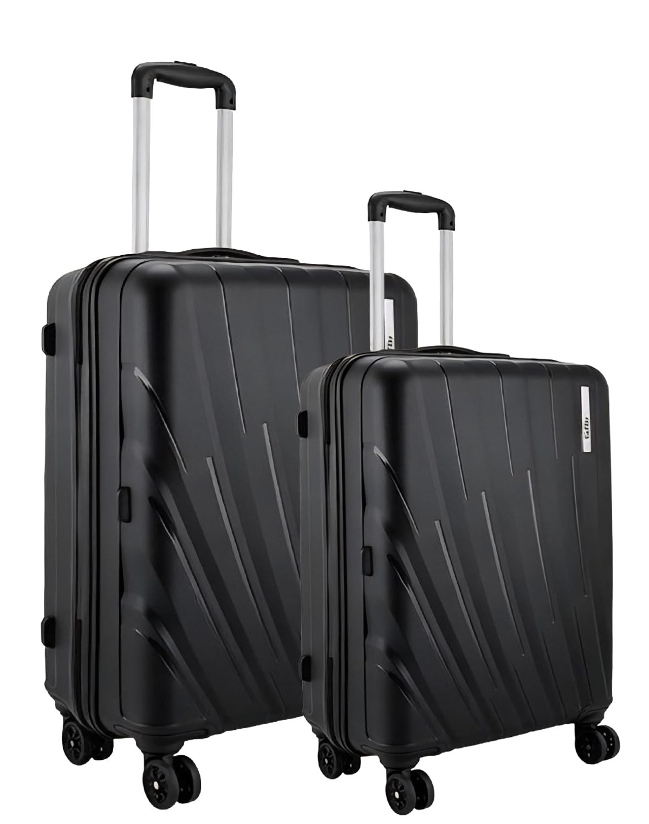 Safari Cairo 8 Wheels Polyproplyene Trolley Spinner Luggage Set of 2, 55Cm, 66Cm Small, Medium (Black)
