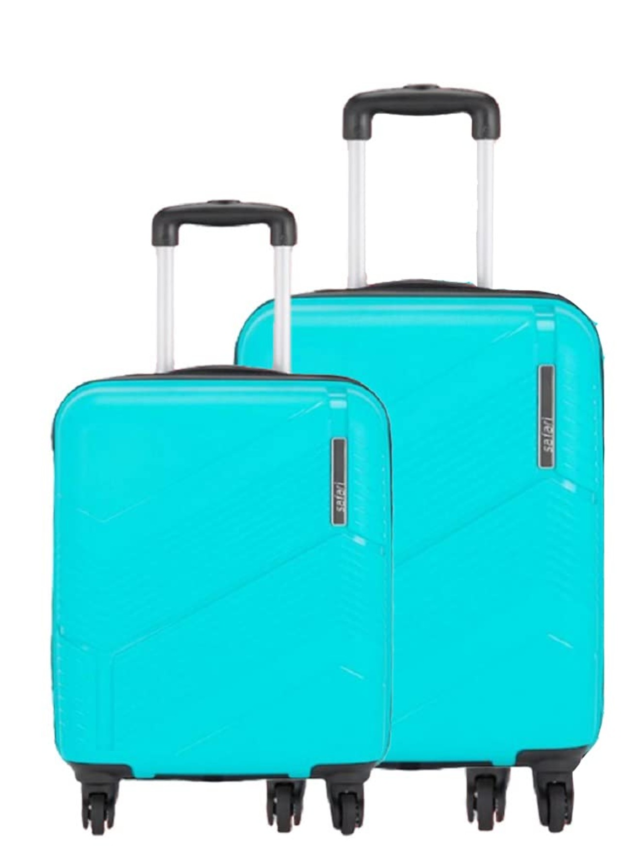 Safari Carter Hard-Sided Polypropylene Spinner Luggage Set Of 2 Trolley Bags (55 & 67 Cm) (Set Of 2,Cyan)
