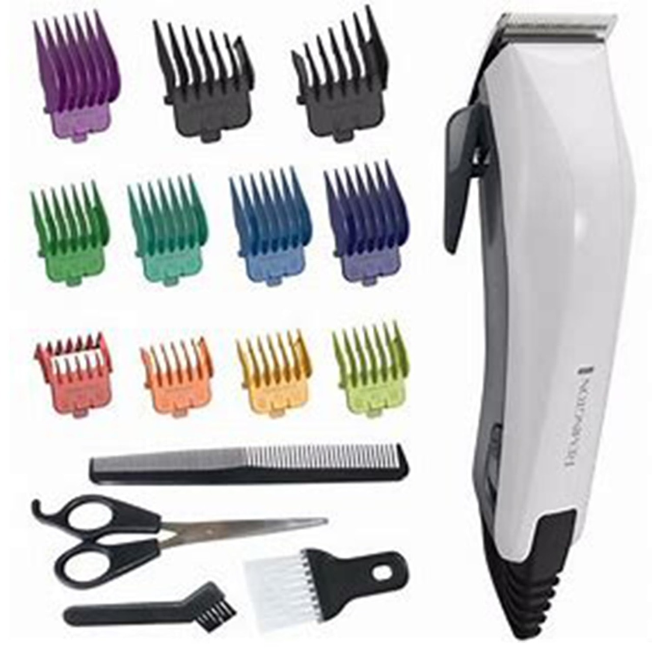 Remington Colour Cut Hair Trimmer 16-Piece Kit with Stainless Steel Blades & 9 Colour Combs (1.5-25mm) Hair Clipper HC5035
