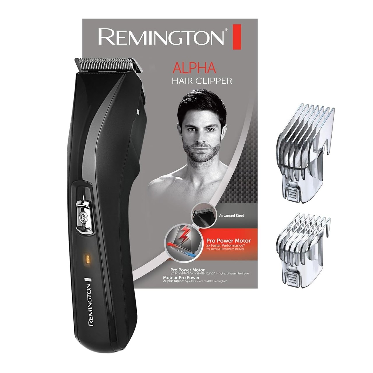 Remington Alpha Hair Trimmer with 14 Length Setting and 2 Adjustable Combs HC5150 - Black