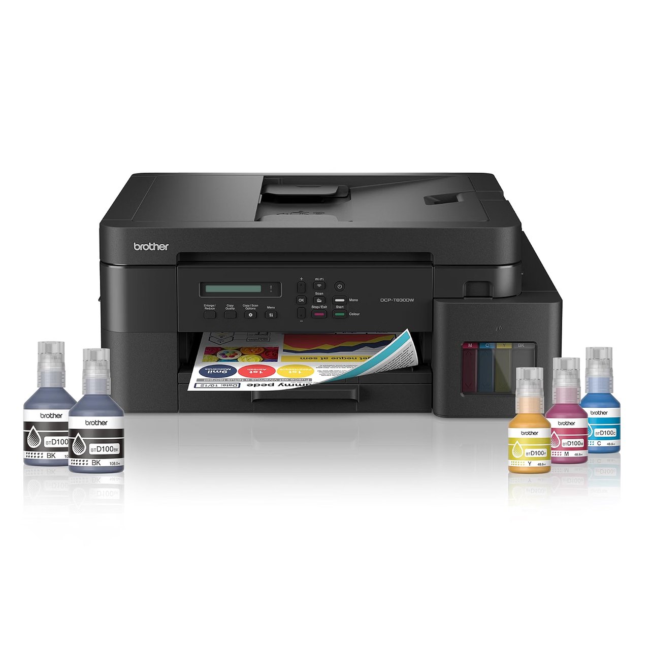 DCP-T830DW Colour Ink Tank All-in-One Printer, Auto Duplex, Dual Band Wi-Fi