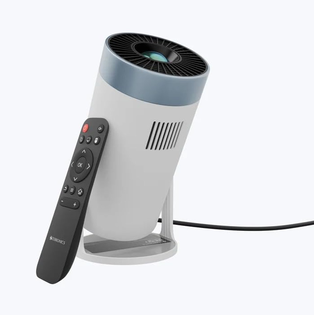 Pixaplay 62 Android Smart LED Projector, Up to 304 cm Screen Size, WiFi, Screen Mirroring, Built-in Speaker, White