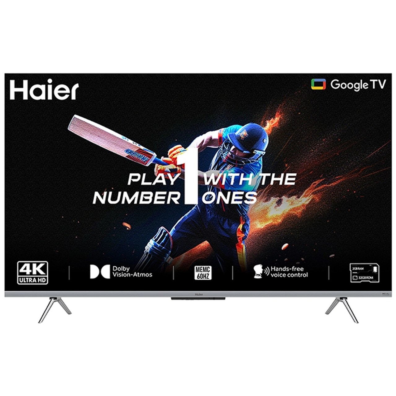Haier LED Television 4K Smart Google TV 43 Inch Dolby Vision Dolby Atmos Far-Field Voice Control (43P7GT)