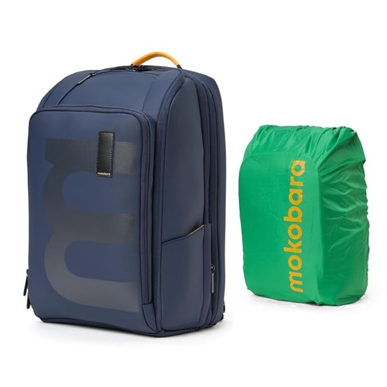 Mokobara Telescope Backpack 30L-38L Expandable, Fits 16" Laptop, Water-Resistant Vegan Leather & Nylon, Black