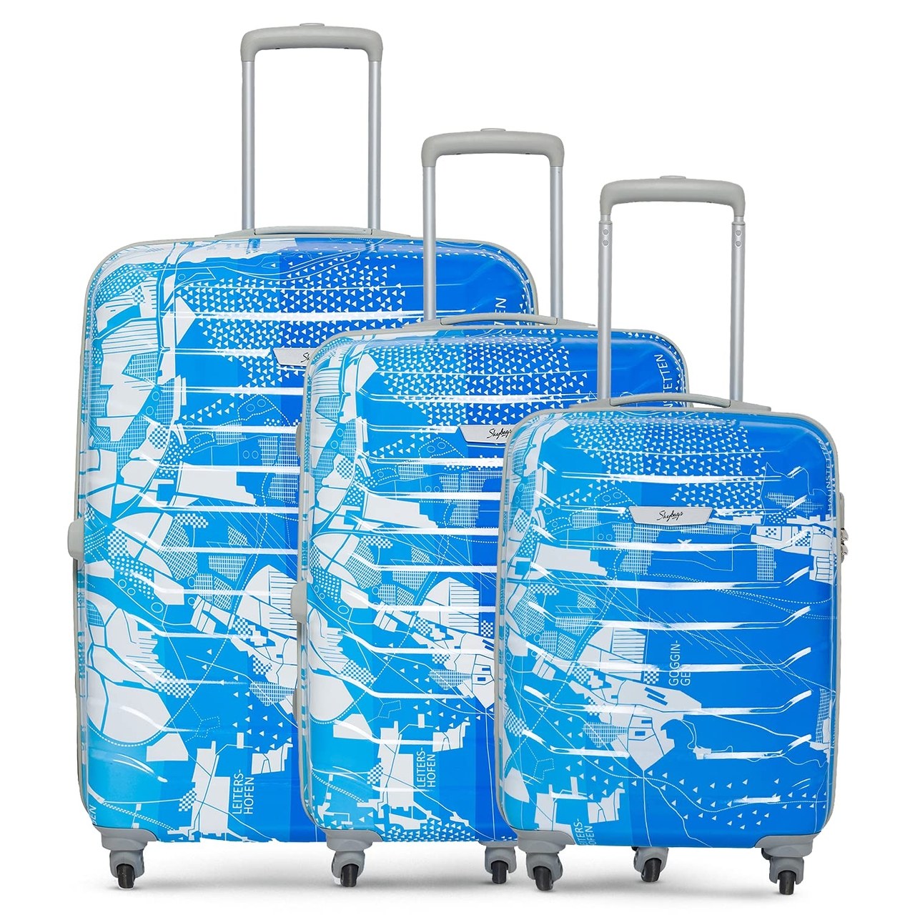 Skybags Trooper Polycarbonate Hard Sided Luggage Set with Number Lock and 4 Wheels - Small, Medium & Large Trolley Bag