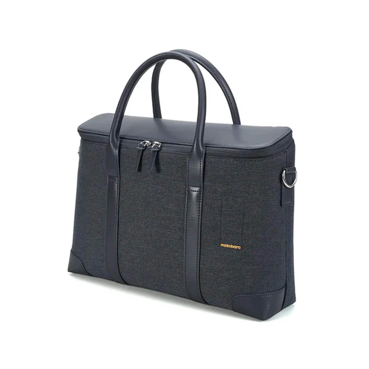 Mokobara Daily Duffle Bag Nylon Vegan Leather 15-inch Laptop Sleeve Black 38x26x10.5 cm