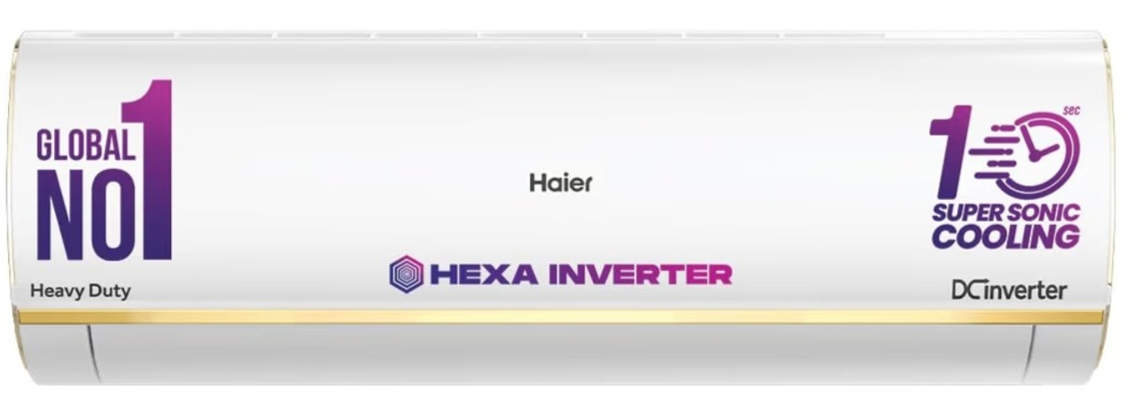 Haier Split AC 1 Ton 5 Star HEXA Inverter 4-Way Swing Frost Self Clean (HSU14K-PYSG5BN-INV)