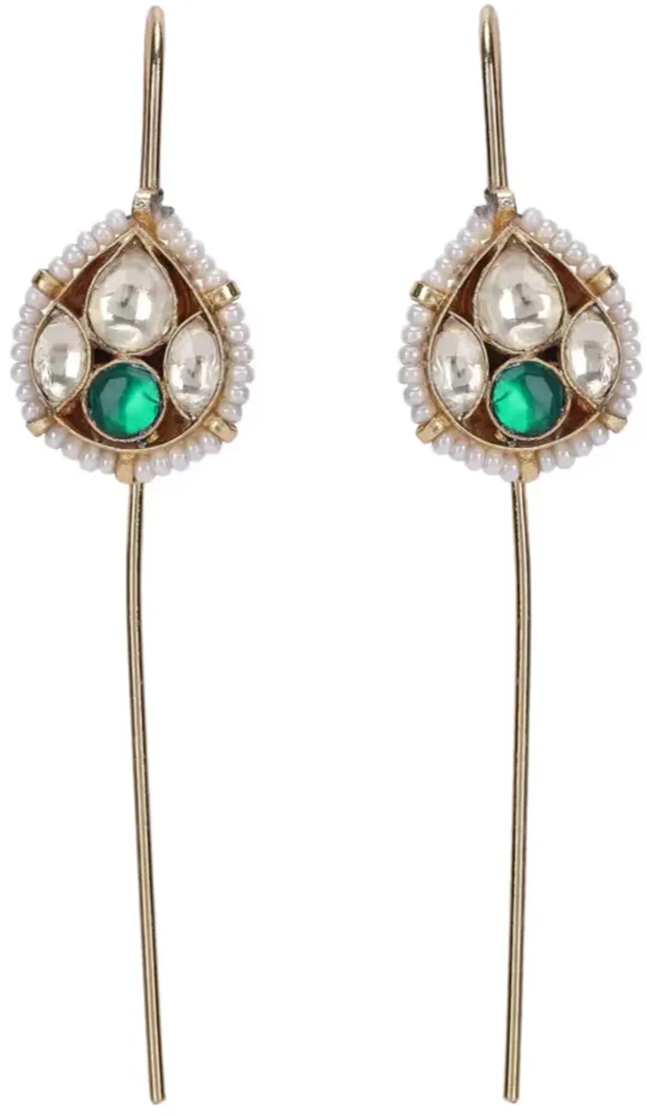 Art Karat 22k Gold Plated Kaanphool Pear Earpin