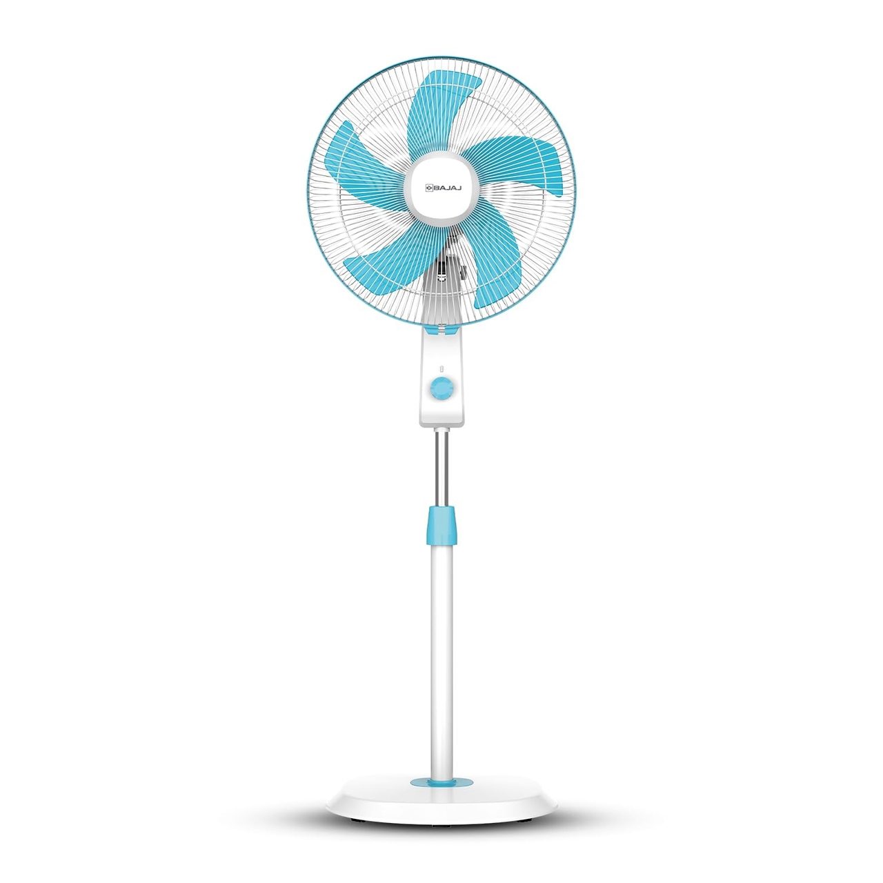 Bajaj Penta Robusto 400mm Oscillating Pedestal Fan DuraBreeze Technology Icy Blue & White