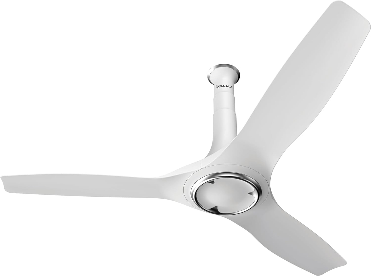 Bajaj Arioso 12DC5R 1200MM BLDC Ceiling Fan with Remote Control, Silent Operation, Energy Efficient, White & Chrome