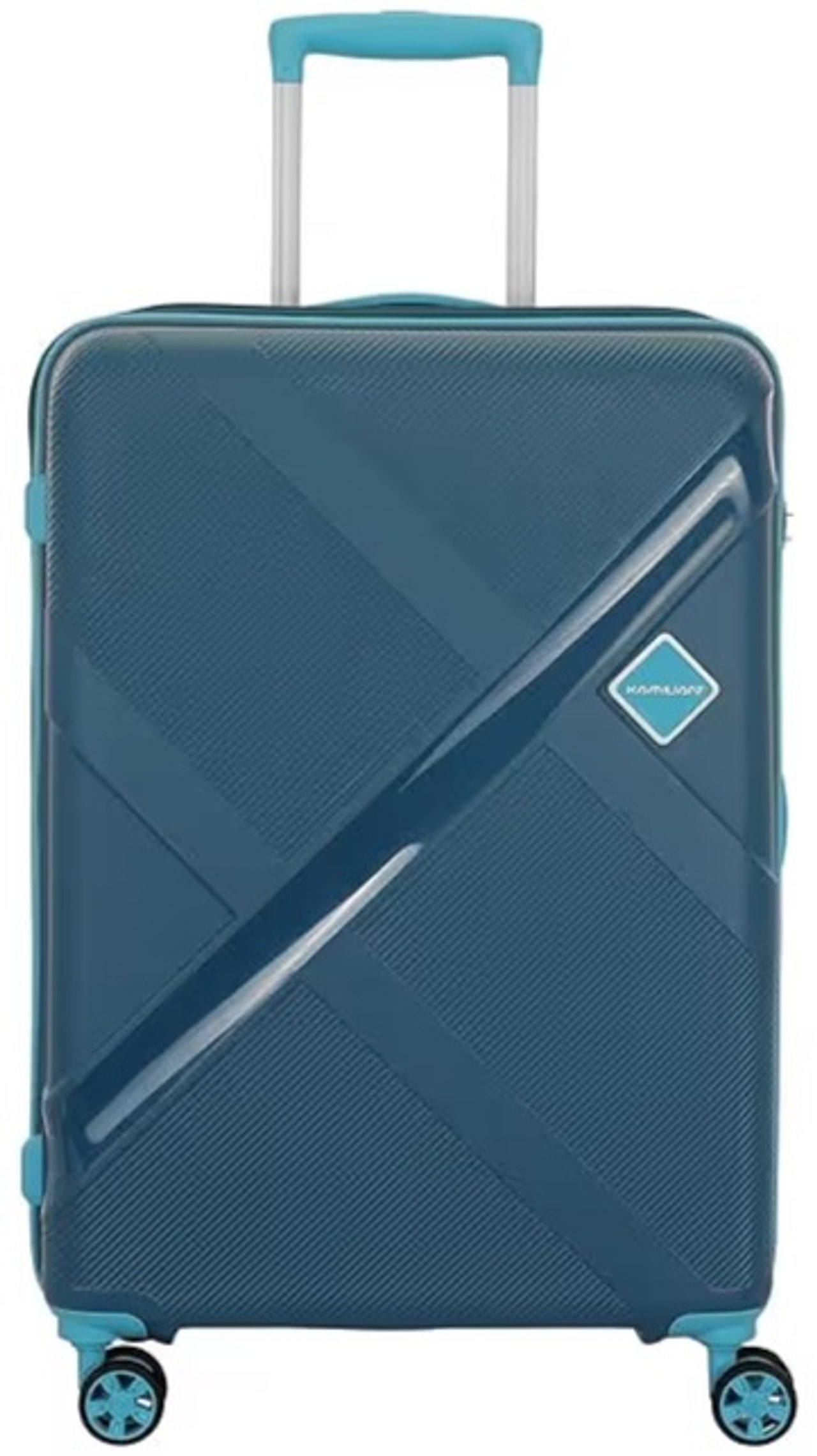 Kamiliant KAM Falcon Edge 55cm Peacock Blue Hard Shell Spinner 8 Wheels