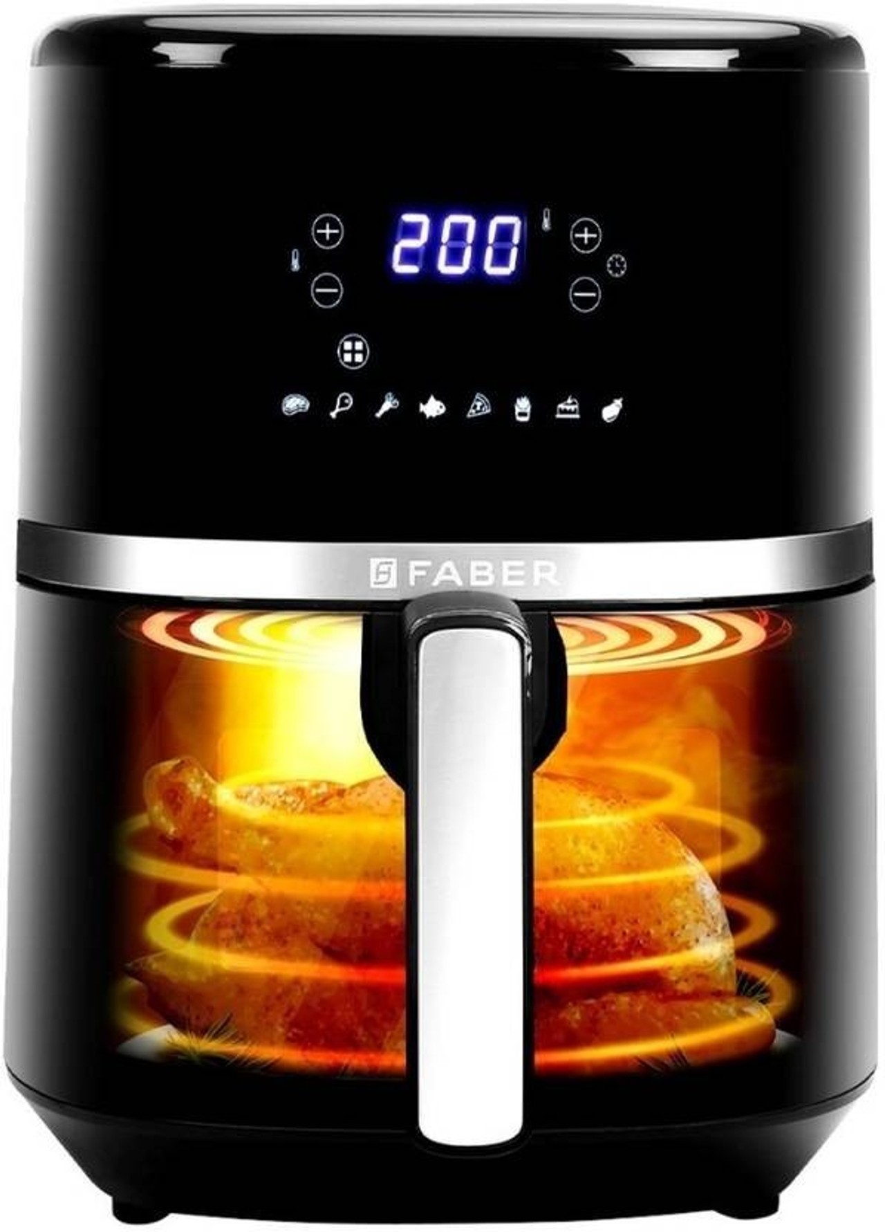 Faber Air Fryer FAF 6.0L 1500W Digital Display Swirl Cooking Black