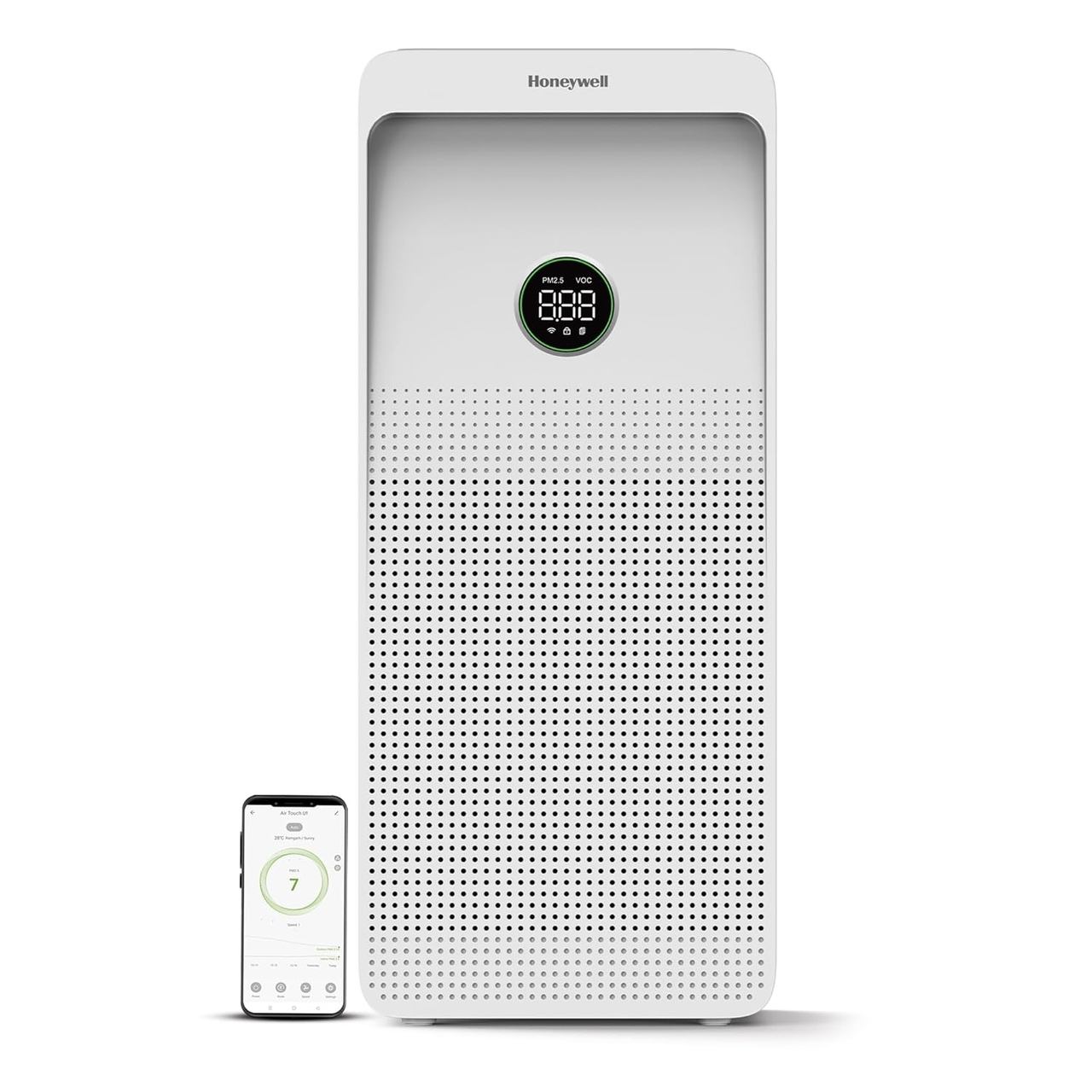 Honeywell Air Purifier Air Touch U1, 4 Stage Filtration, 1085 sq.ft Coverage, H13 HEPA & Activated Carbon Filter, WiFi & Alexa, PM 2.5 Display, White