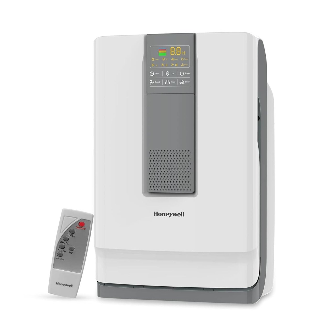 Honeywell Air Purifier Air Touch V4, 5 Stage Filtration, UV LED & Ionizer, 543 sq.ft Coverage, H13 HEPA, Activated Carbon, Anti-Bacterial, White