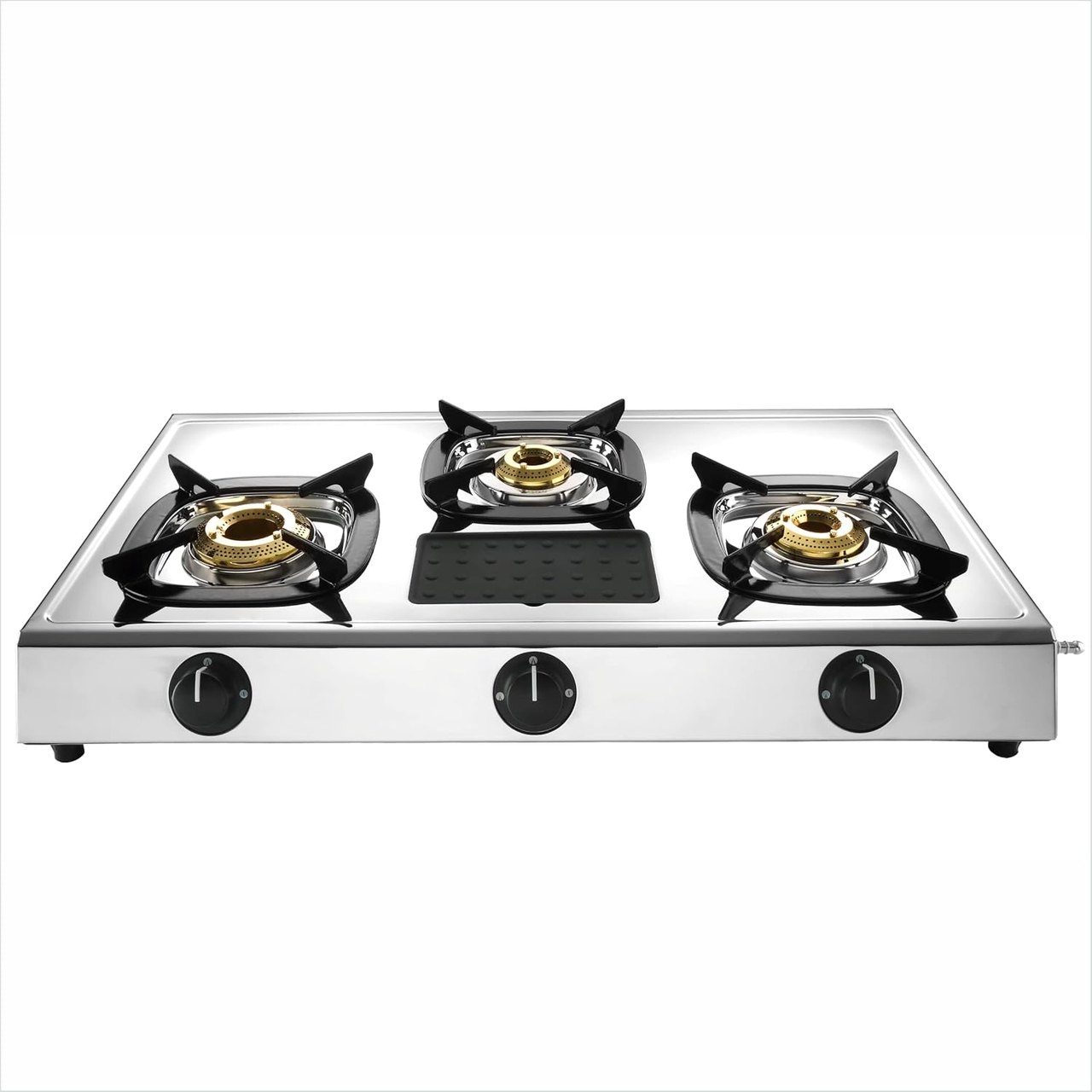 Butterfly Matchless 3 Burner Stainless Steel LPG Gas Stove, Manual Ignition, Silver