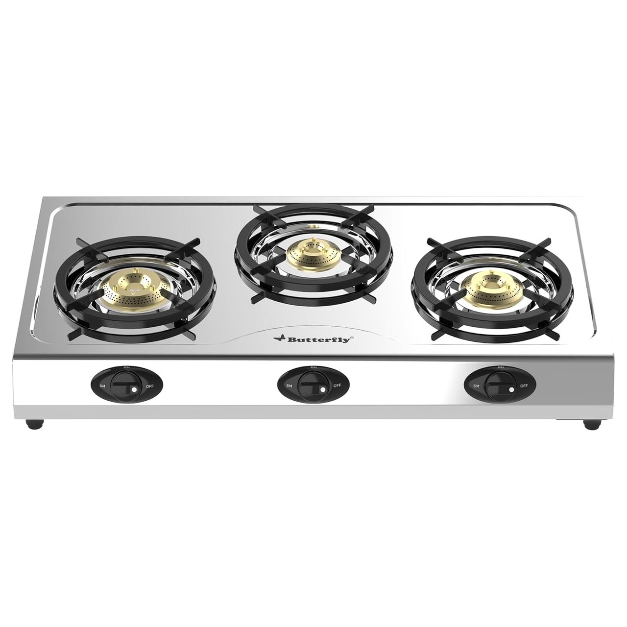 Butterfly Bolt Shakti 3B Stainless Steel LPG Gas Stove with Jumbo Burner and BEE 2-Star Rating