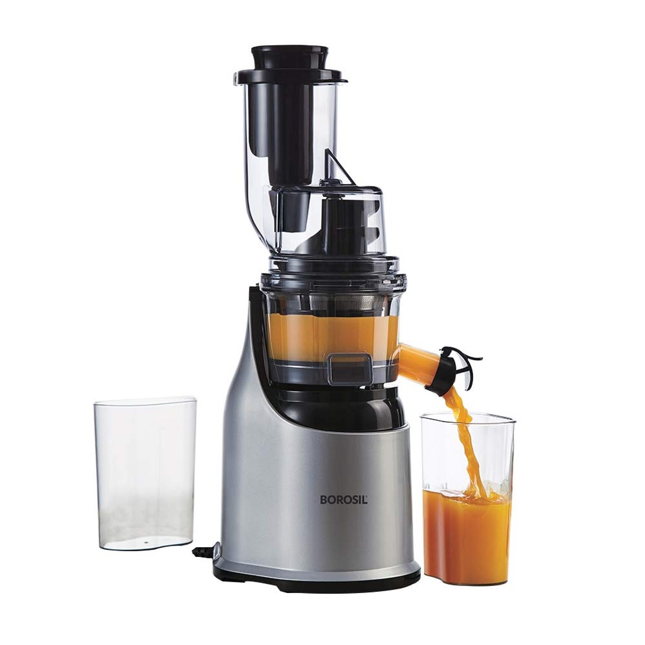 Borosil Health Pro Cold Press Slow Juicer 200W 80mm Mouth 600ml Container