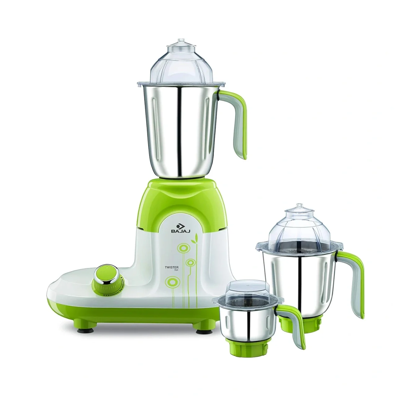 Bajaj Mixer Grinder Twister Deluxe 750-Watt 3 Jars Nutri Pro Feature White/Green