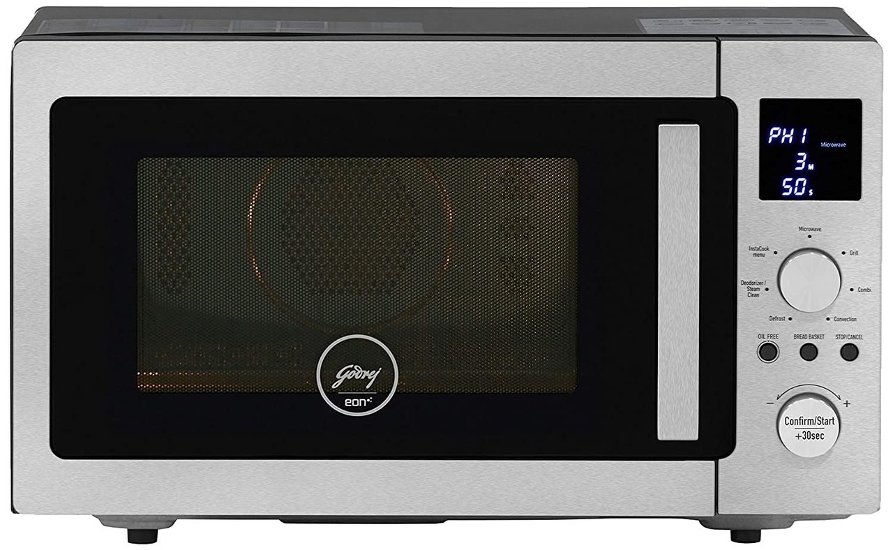 Godrej Inverter Convection Microwave Oven 28 L Silver Digital Display Child Lock (GME 528 CIP1 QM)