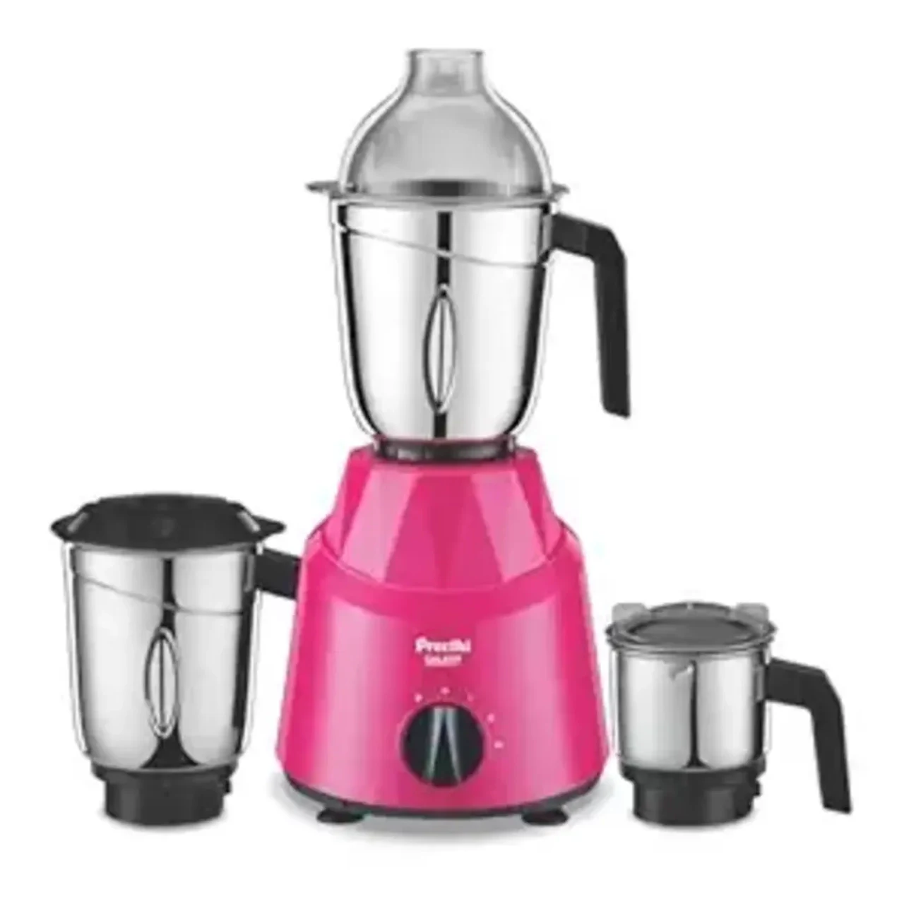 Preethi Mixer Grinder 750W 3 Stainless Steel Jars Pink/Black (Galaxy MG225)