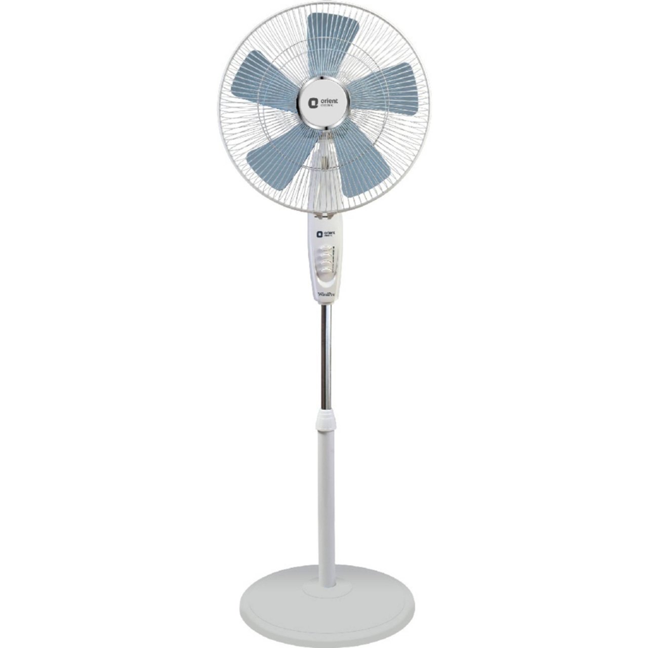 Orient Electric Wind Pro Stand 70 Pedestal Fan 400mm 5 Blade Energy Saving Snow White