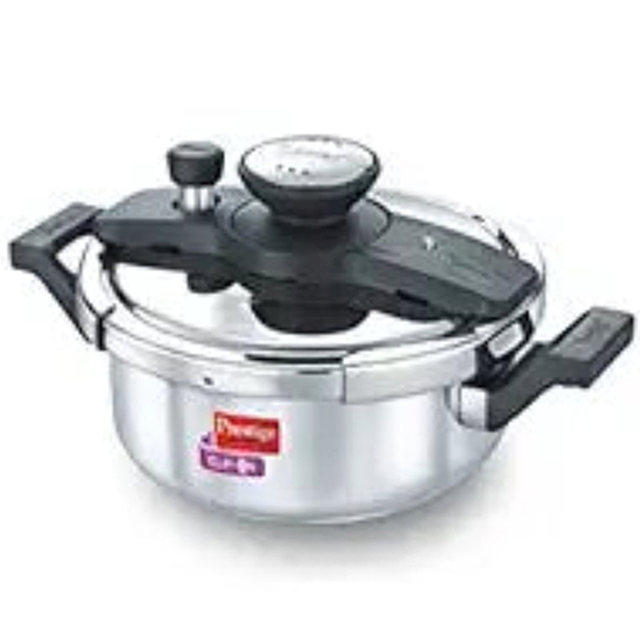 Prestige Clip-on Stainless Steel Multi-Utility Pressure Cooker 3L with Svachh Lid Design and Glass Lid