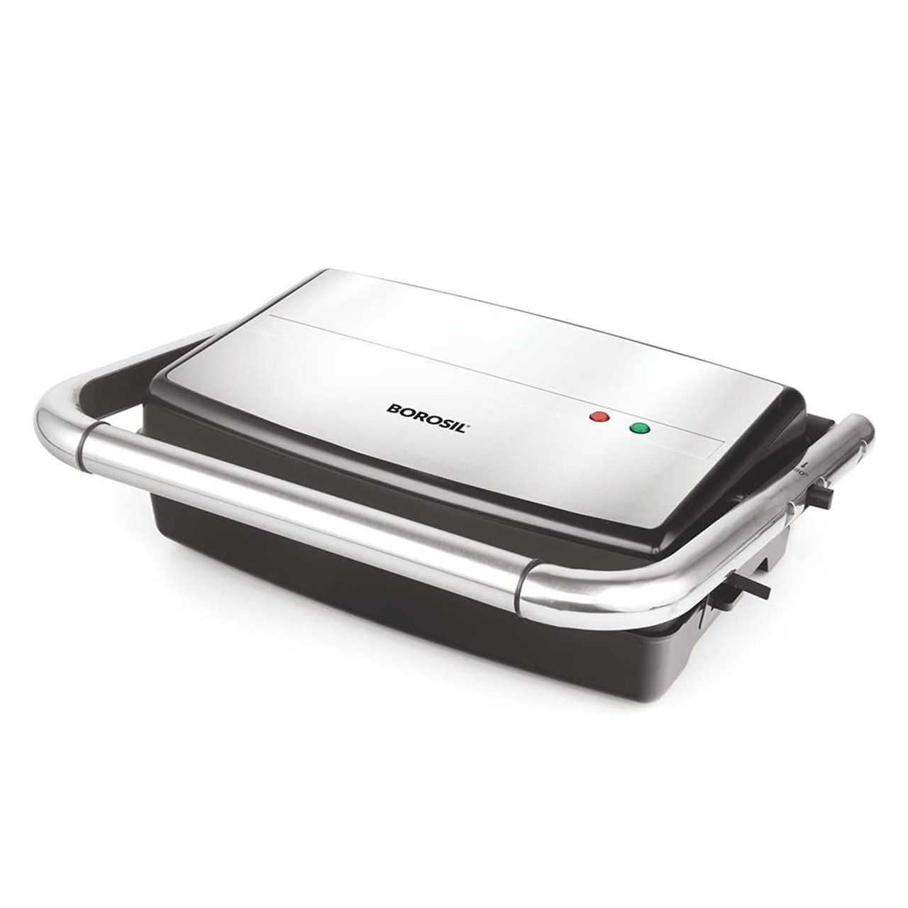 Borosil Jumbo Grill Sandwich Maker 1500W Non-Stick 4 Sandwich Capacity 180° Open Black