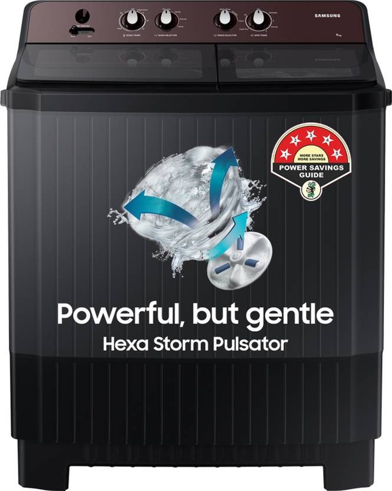 Samsung Semi Automatic Top Load Washing Machine 9 kg Black, Grey (WT90B3560RB/TL)