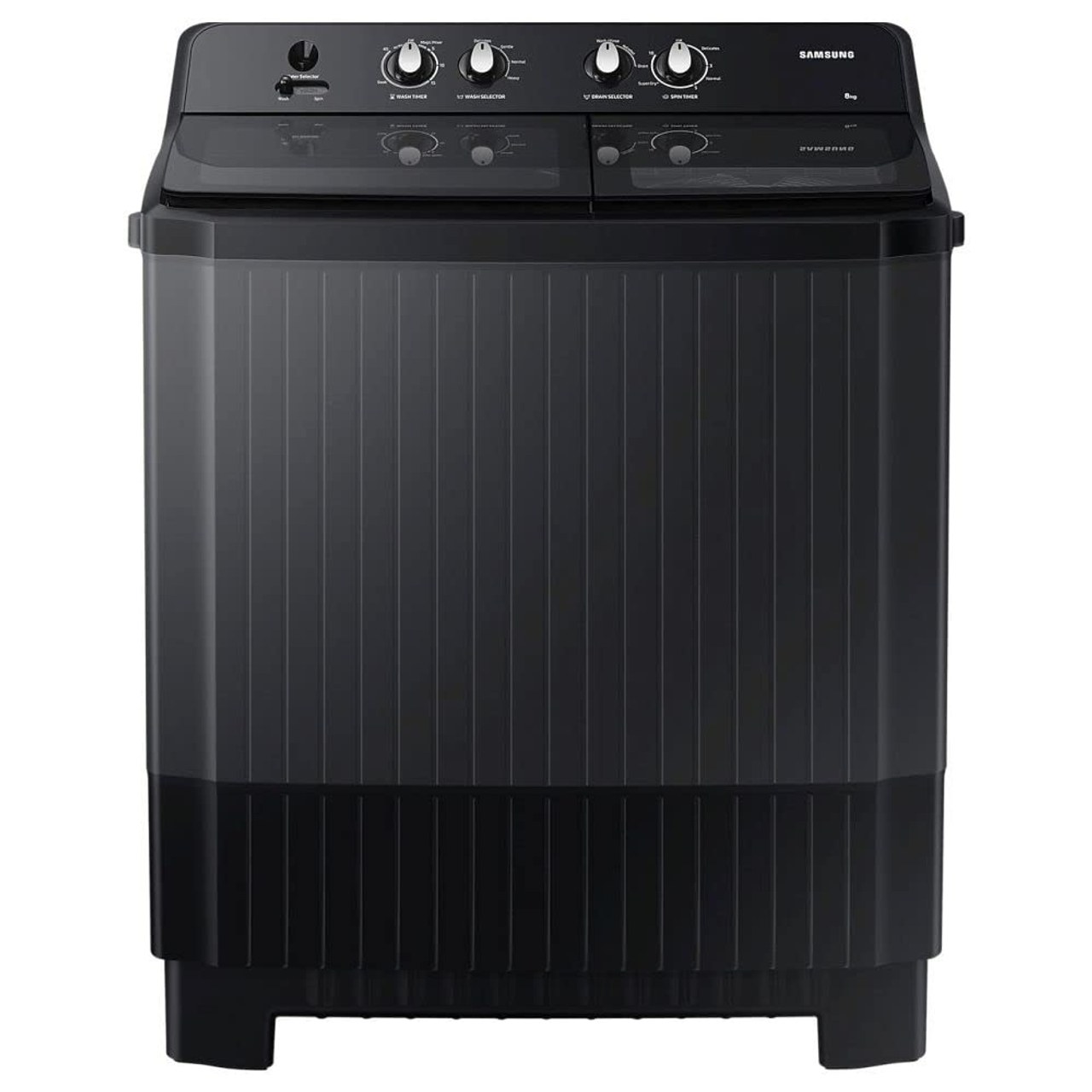 Samsung Semi-Automatic Top Load Washing Machine 8 Kg 5 Star Hexa Storm Dark Gray (WT80B3560GB/TL)