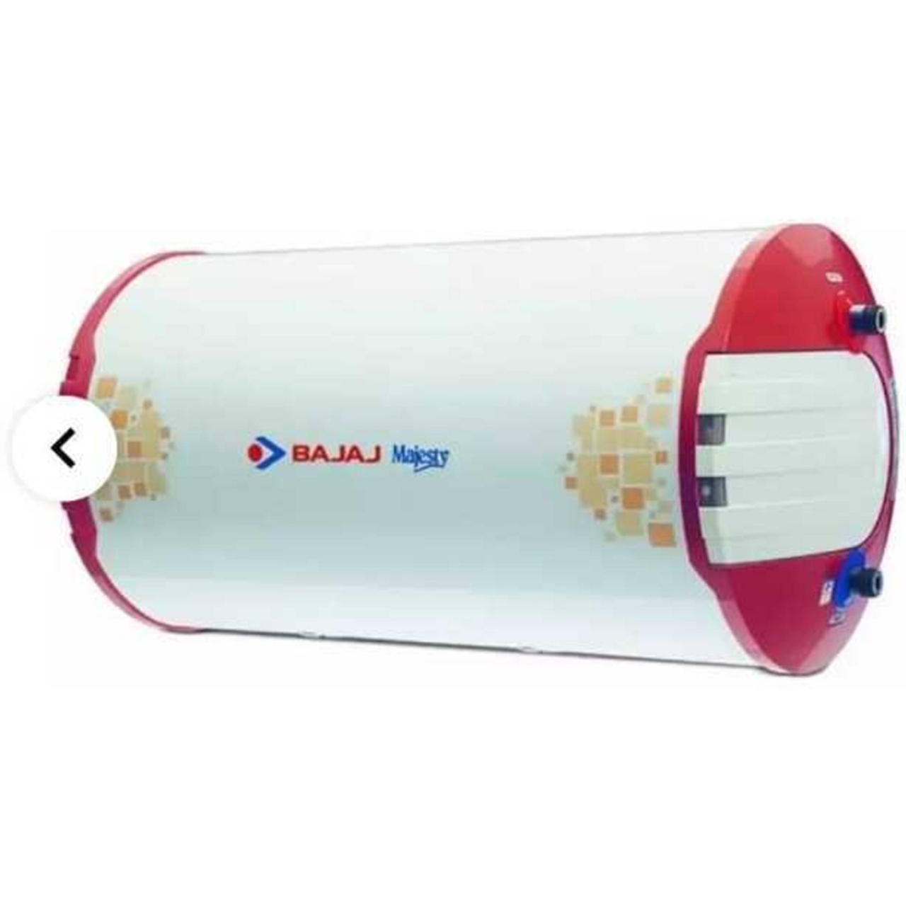 Bajaj Storage Water Geyser 15 L Horizontal Left Hand Side Connection White and Red