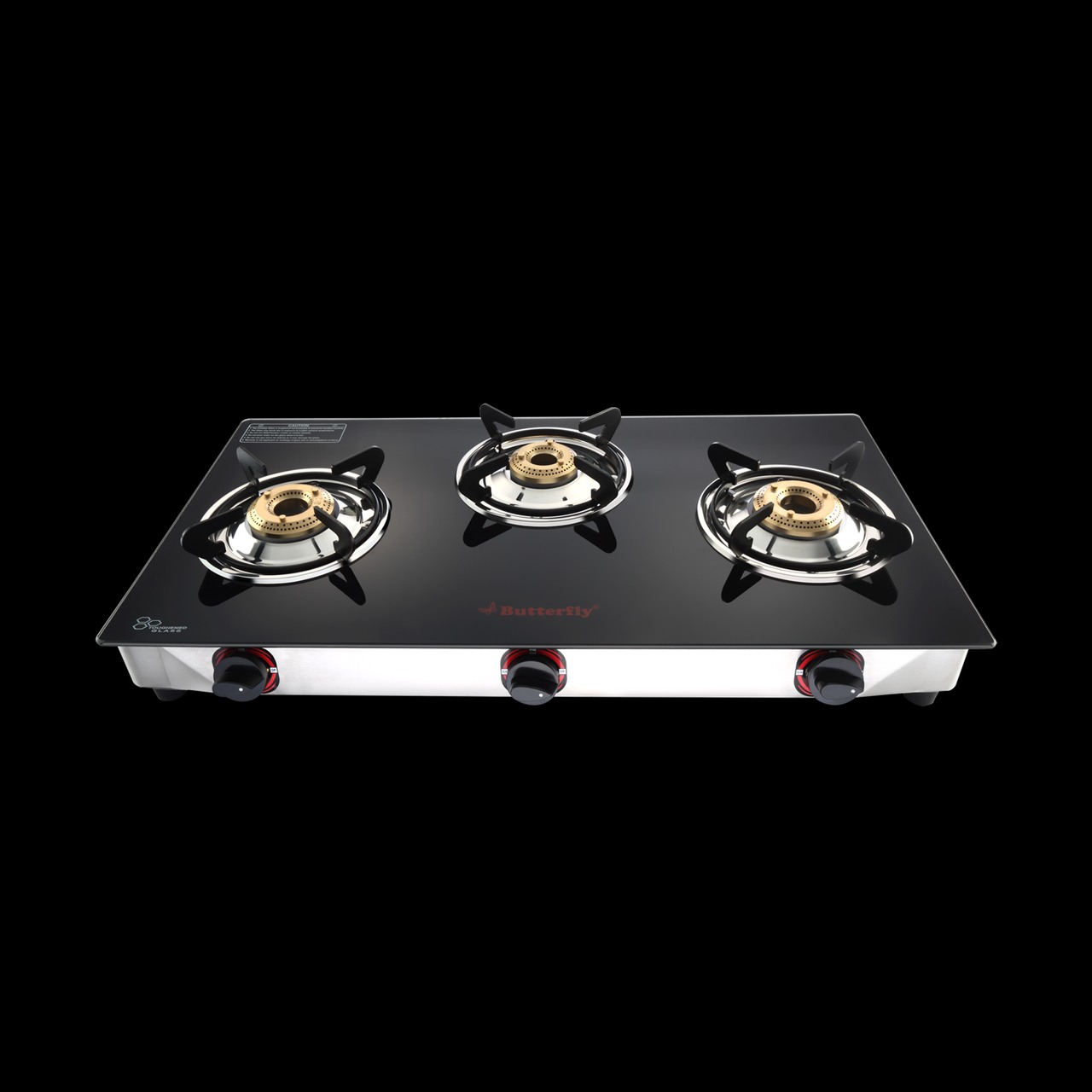 Butterfly TRIO Auto 3B GT LPG Stove, Black