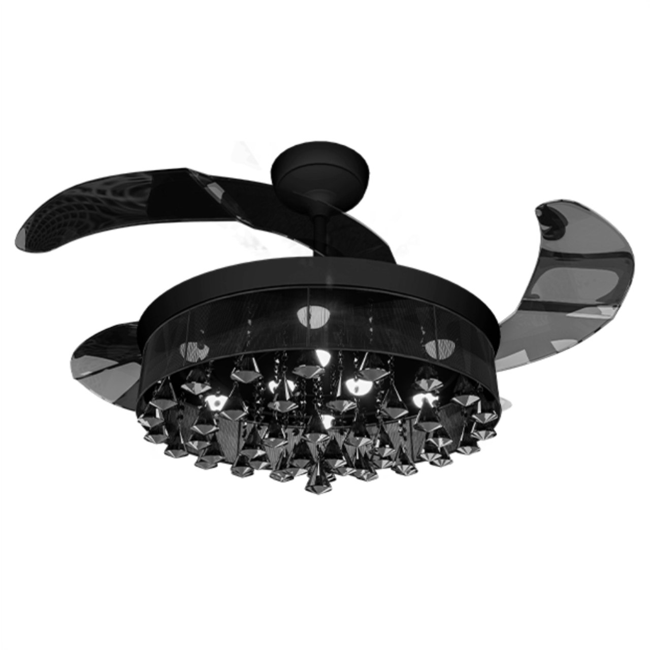 Orient Eleganza EZ-03 Chandelier Fan with Retractable Blades and Remote Control 1200mm (Black)