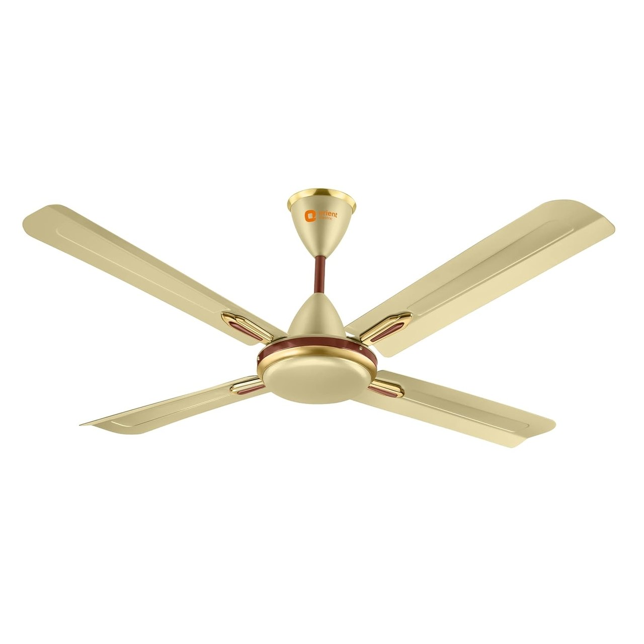 Orient Electric Quadro Ornamental Ceiling Fan 1200mm 4 Blade Premium BEE Star Rated (Ivory/Cherry)