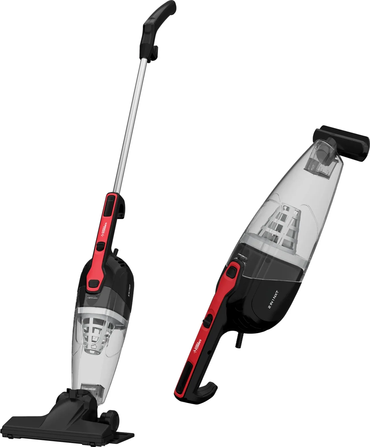 Eureka Forbes 2 In 1 Hand-Held Vacuum Cleaner 13,500 Pa Powerful Suction Power, 2-In-1, Handheld & Stick Functions, For Home Use, 16 Ft Long Cord For Mobility, Easy Disposal (Red, Black)