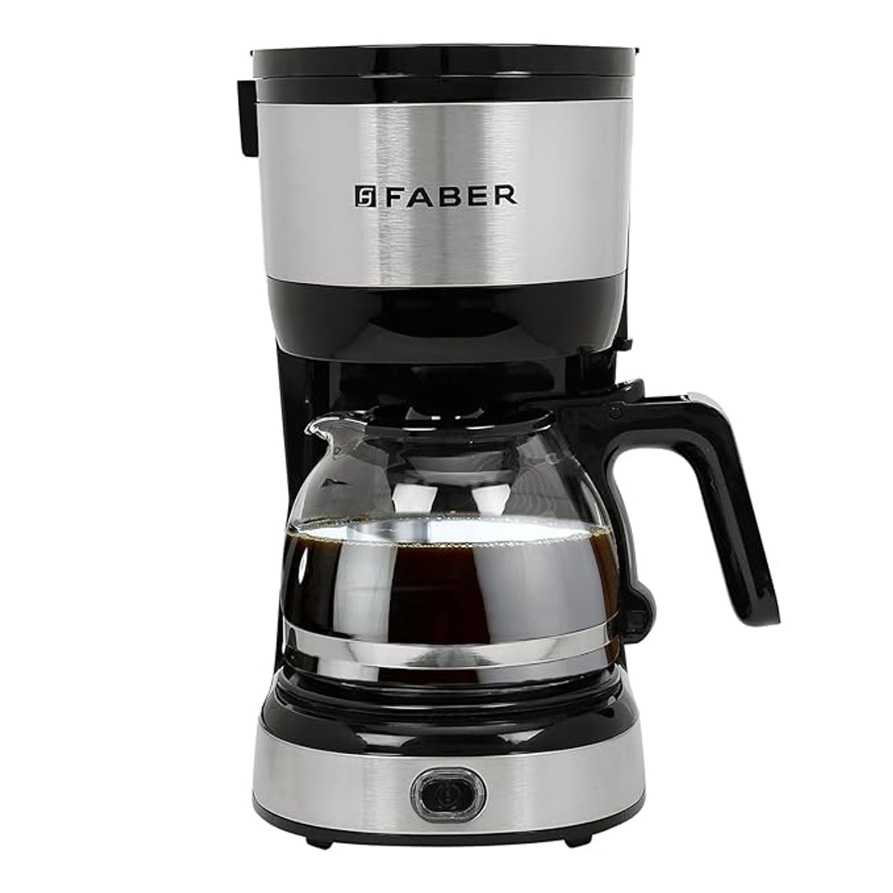 Faber Drip Coffee Machine FCM 0.6L SS BK 800W|| 4 Big Cups||Warming Plate- Keeps Coffee Warm for 30 mins|1Y Warranty