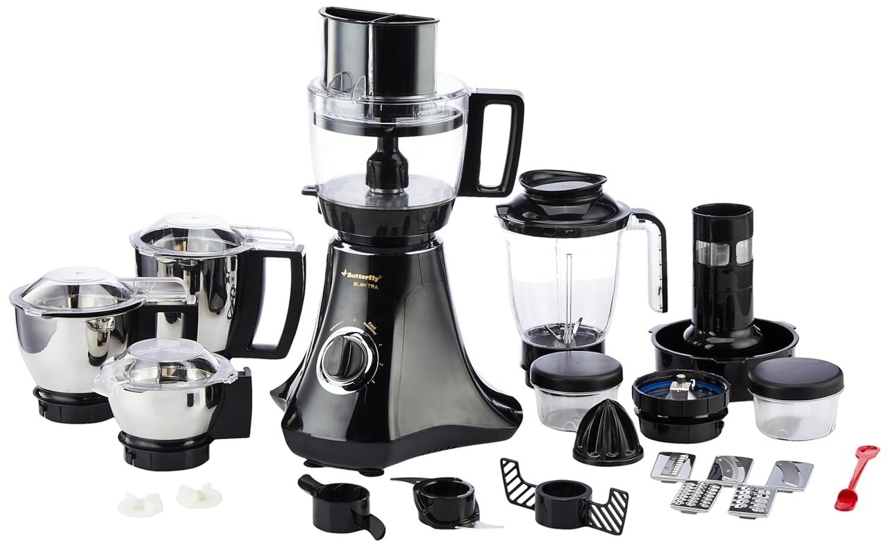 Butterfly Elektra 750 Watts Food Processor with 6 Jars - Black
