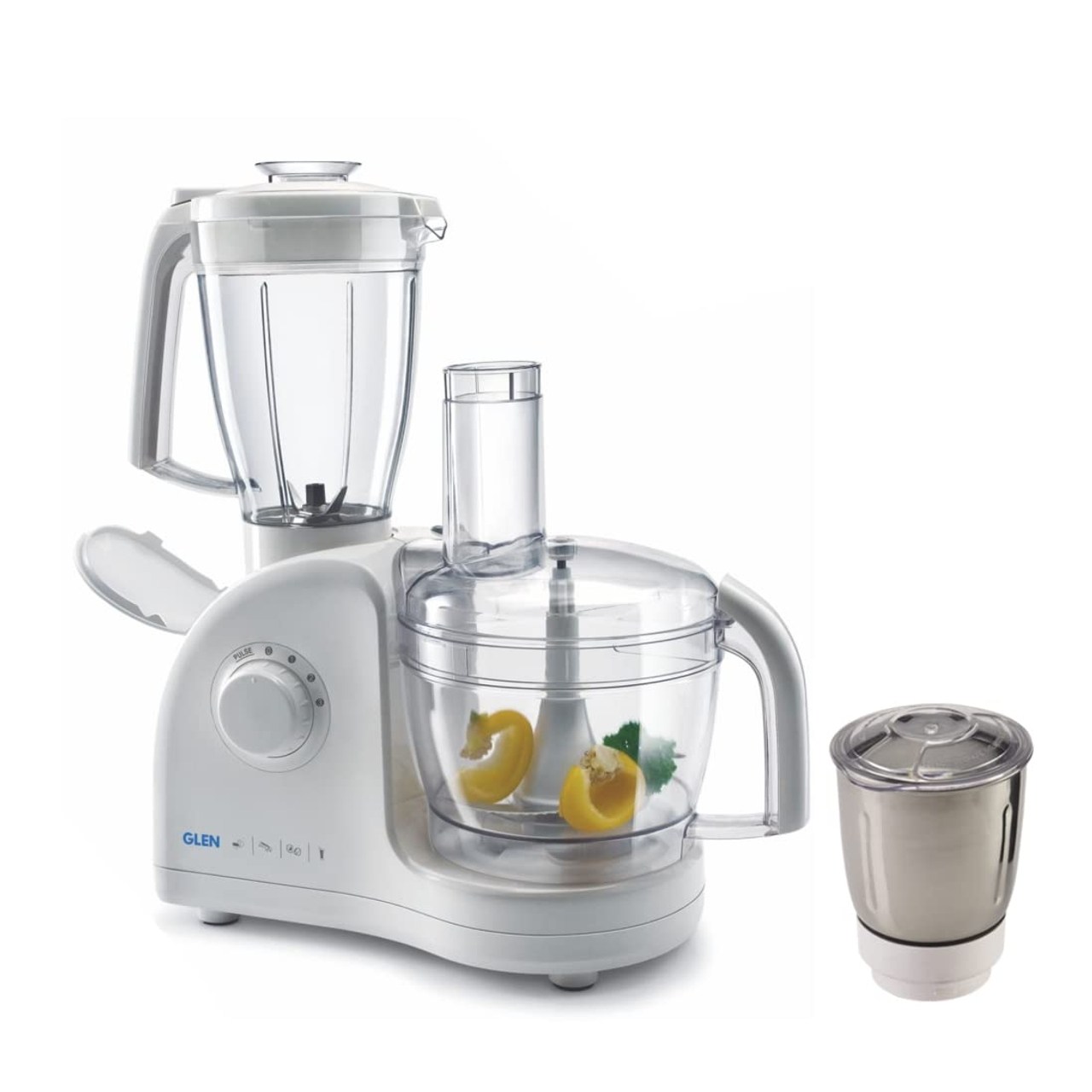 Glen Electric Food Processor With Mixer Grinder Juicer 700 Watt Heavy Duty Motor (SA4052LXFP), White