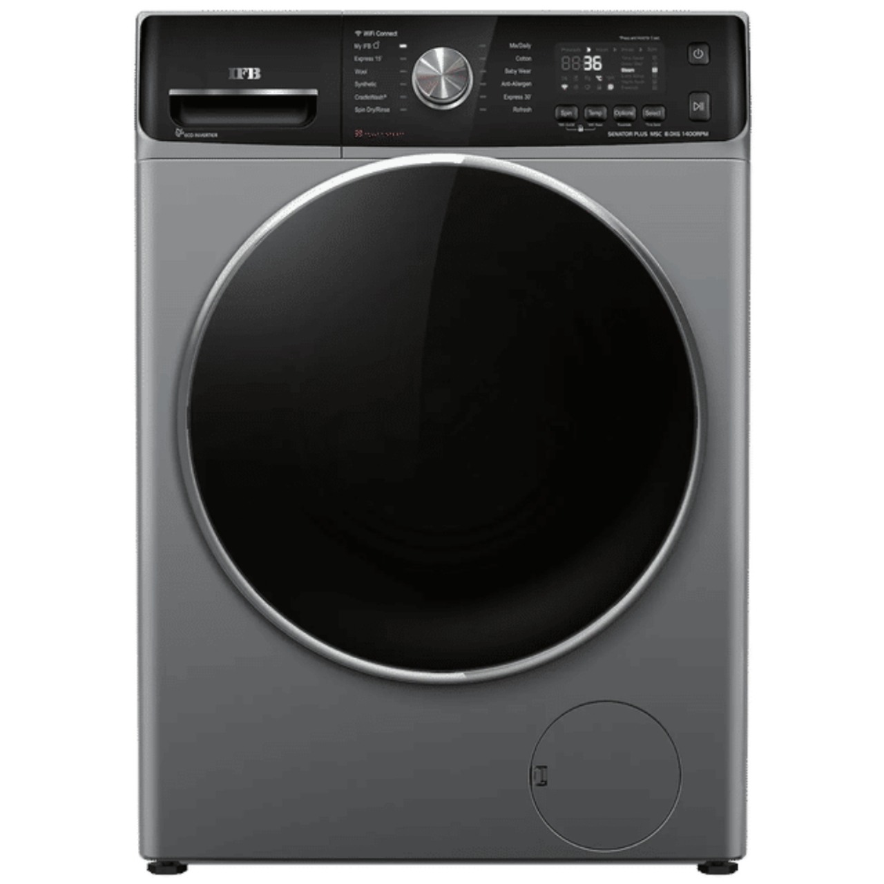 IFB Fully Automatic Front Load Washing Machine 8 kg 5 Star Inverter Metallic Silver (Senator Plus MSC 8014)