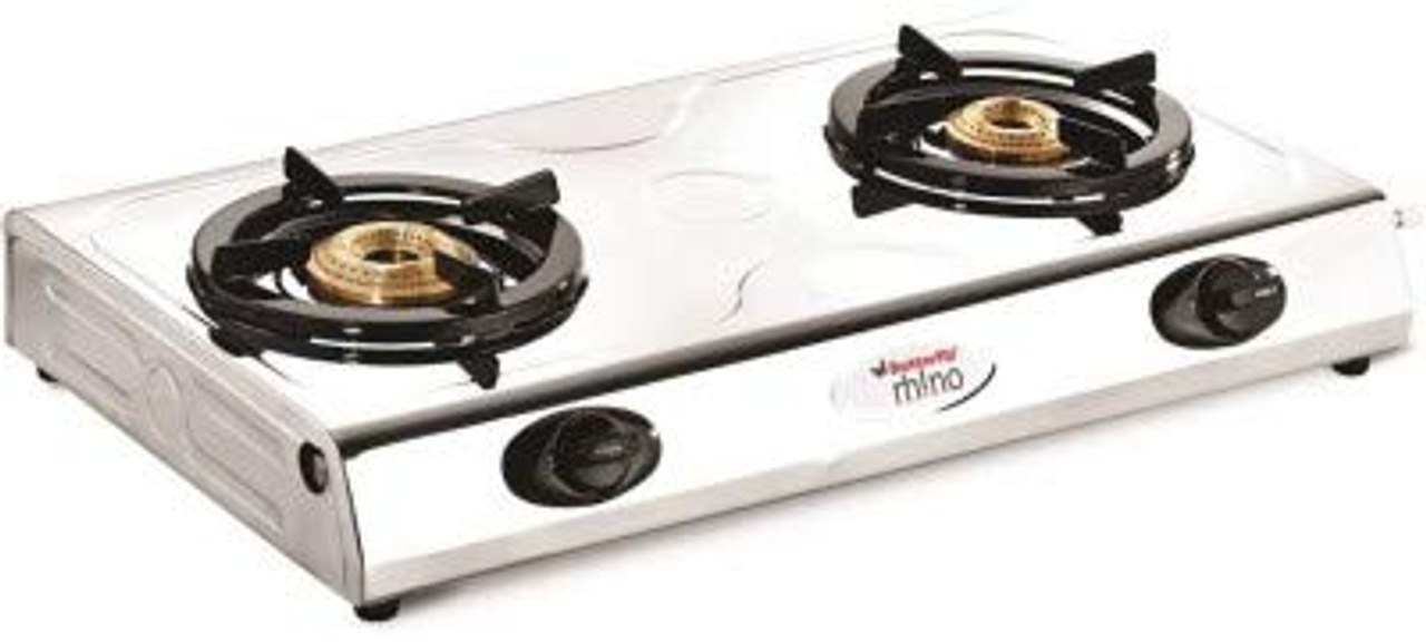 Butterfly LPG Rhino 2 Burner Stainless Steel Open Gas Stove - Multicolor