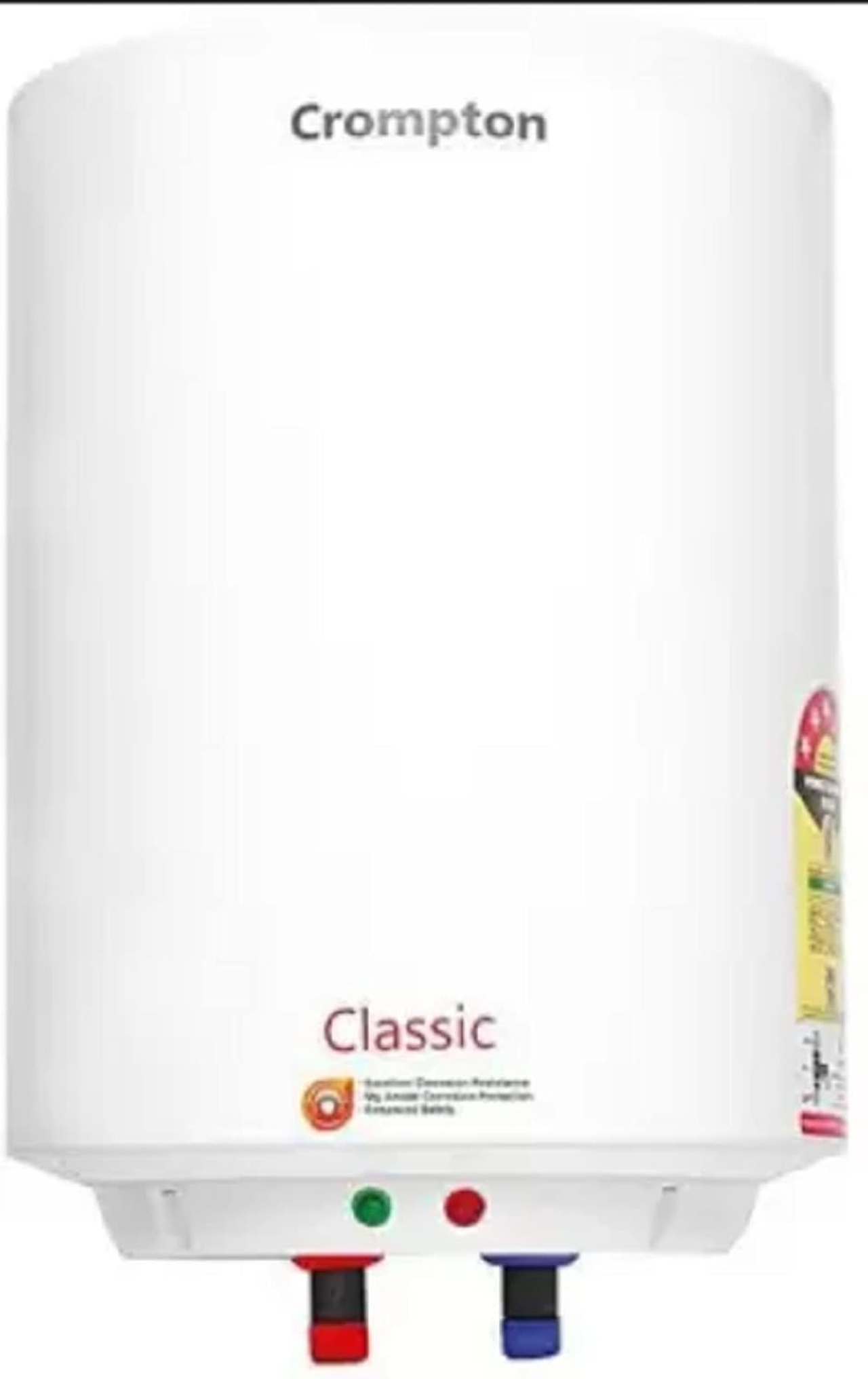 Crompton Storage Water Geyser 6 L 8 Bar Vertical Wall Mounted (Aswh-2906 Classic White)