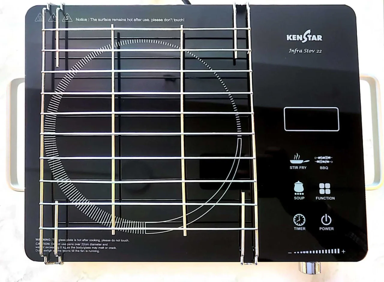 Kenstar 2200 W Radiant Cooktop Jog Dial, Touch Panel (Silver, Black, INFRA STOV 22)