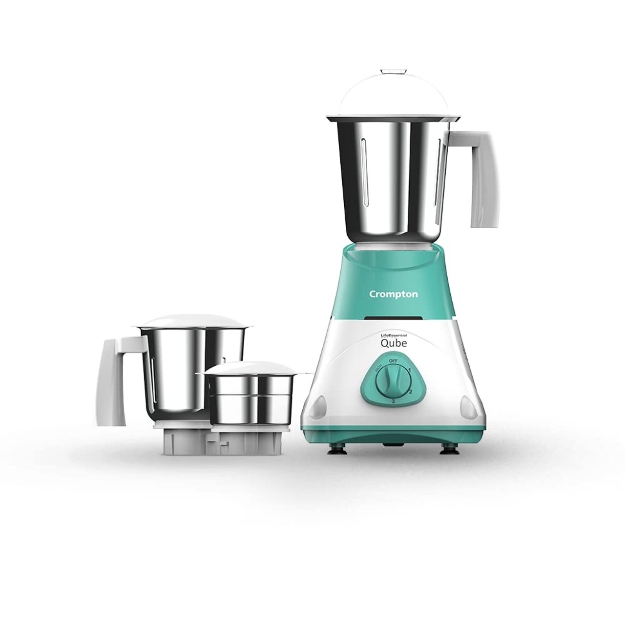 Crompton Qube 750W 3 Jar Mixer Grinder - Seagreen & White