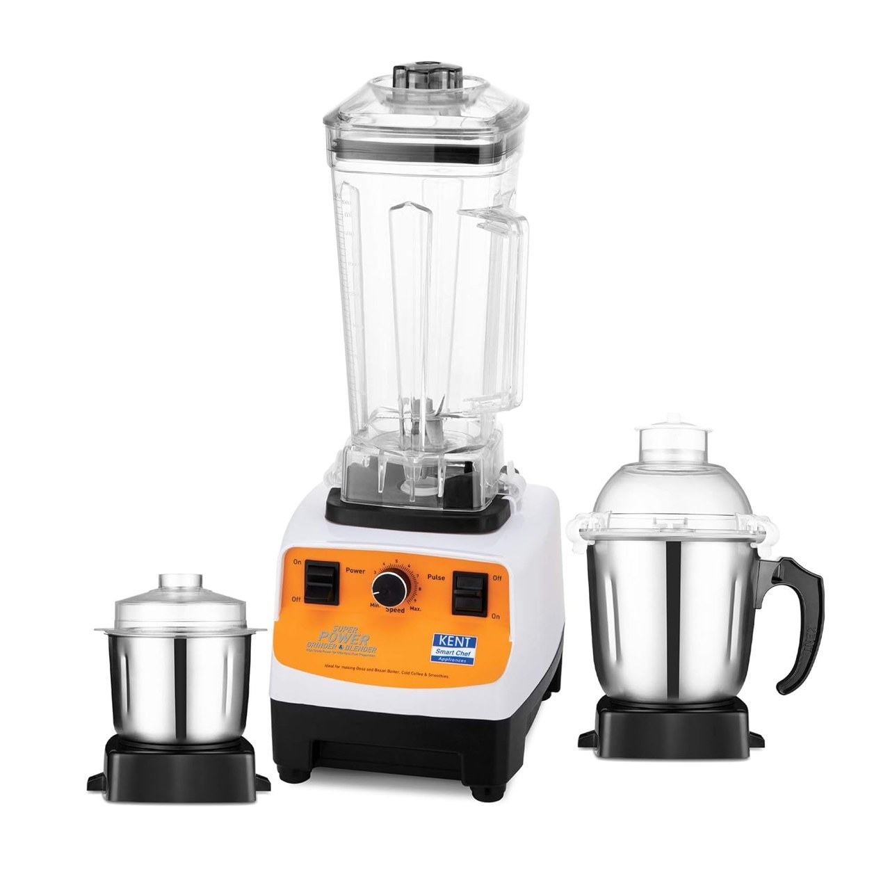 Kent Super Power Mixer Grinder & Blender 1200W High-Speed 30000 RPM BPA-Free Stainless Steel Jars Pulse Function Speed Control