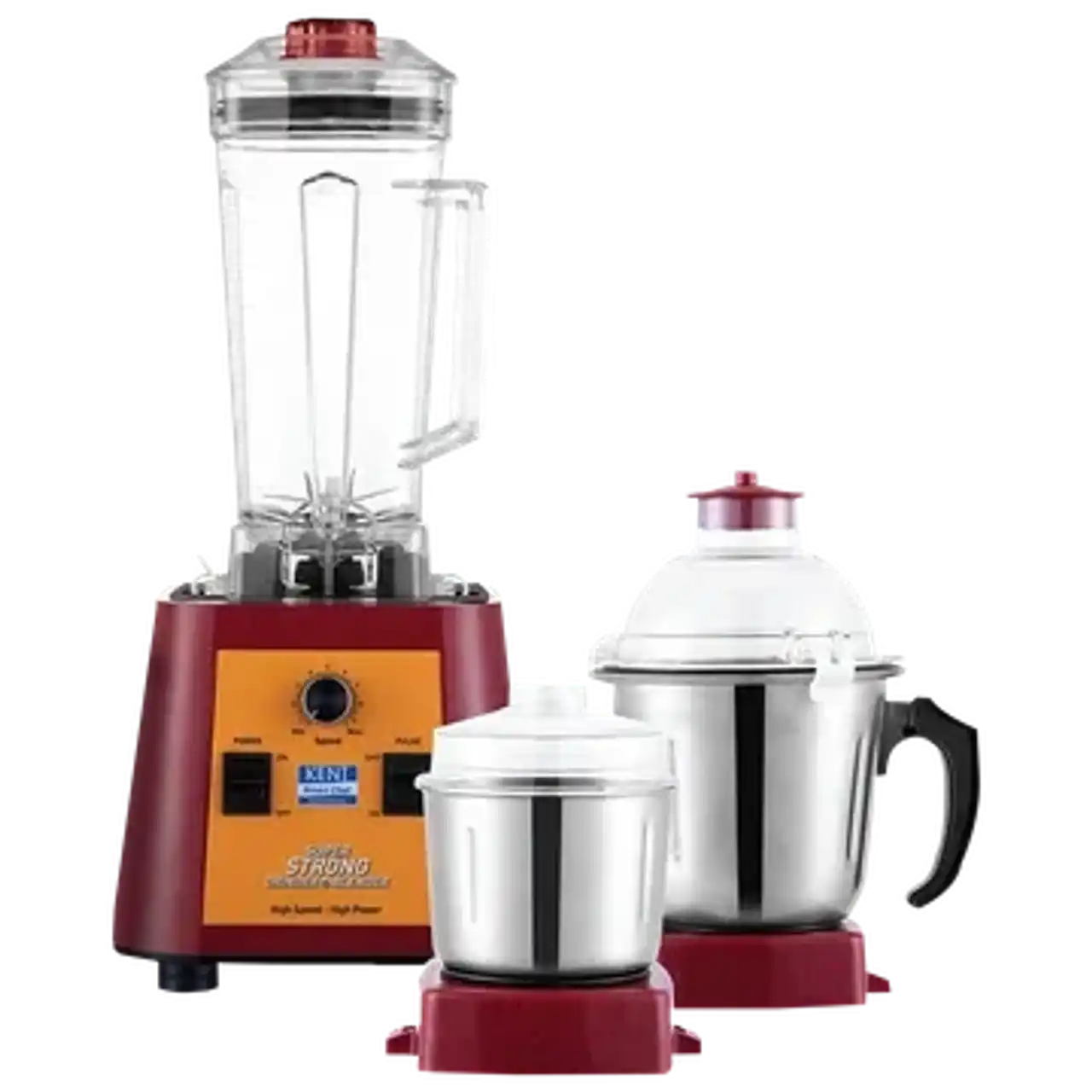 Kent Mixer Grinder Super Strong 1200W 3 Jars 30000 RPM Red