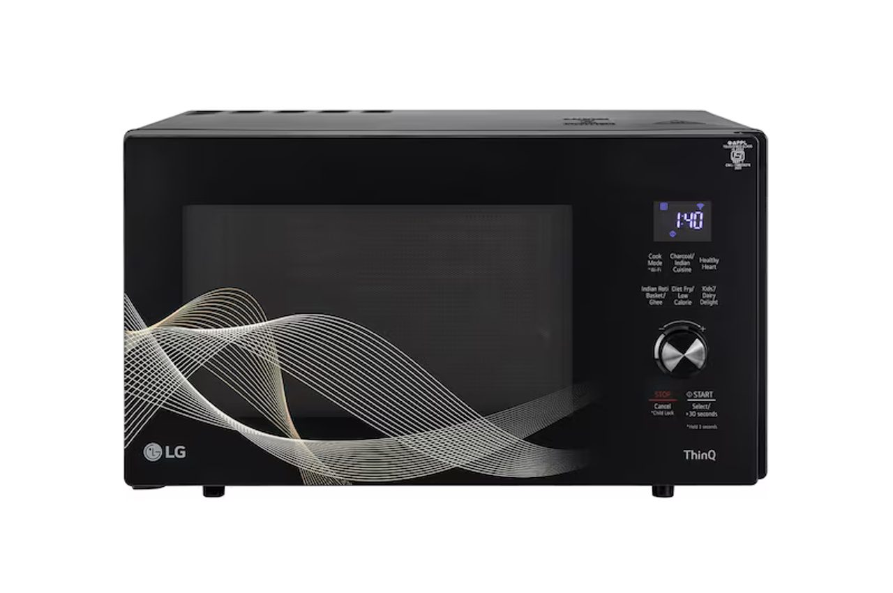LG 28L Charcoal Convection Microwave Oven with Air Fry Technology Black - MJEN286UHW