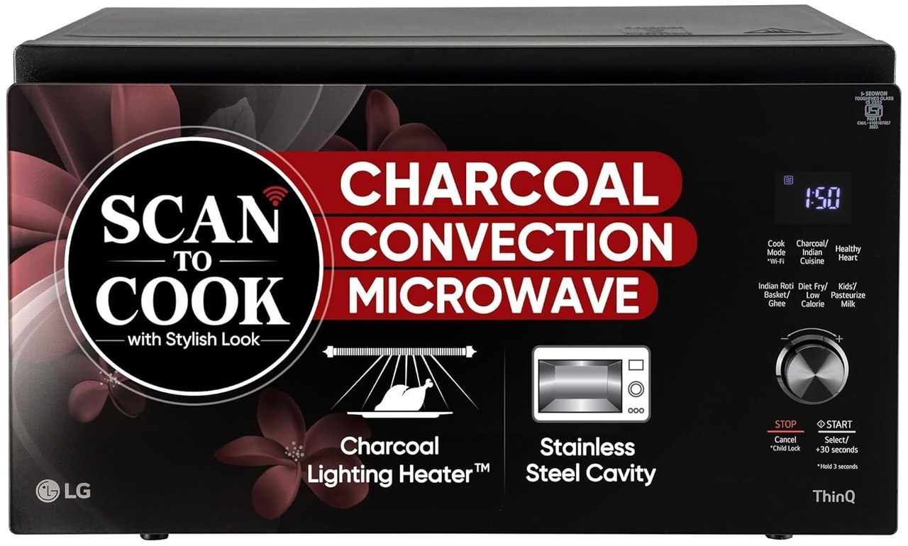 LG 32 L Scan to Cook Wi-Fi Enabled Charcoal Convection Healthy Microwave Oven (MJEN326PKW, Black)